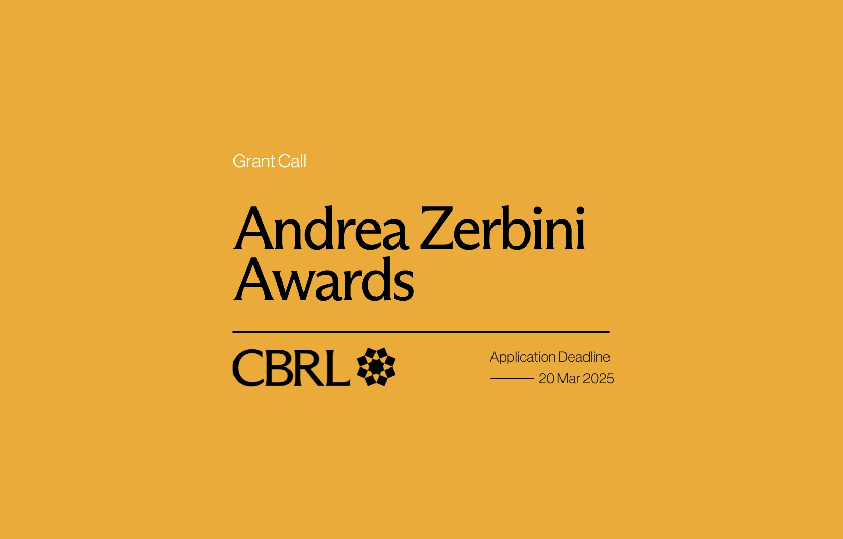 CBRL Andrea Zerbini Award 2025-26 - Call Open - CBRL